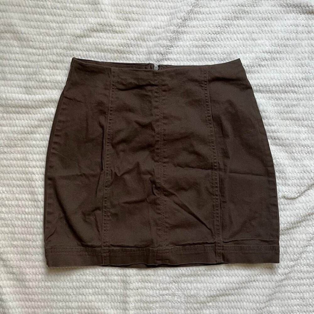 brown mini skirt